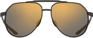 Under Armour Honcho 60mm Aviator Sunglasses in Matte Black Green at Nordstrom Rack