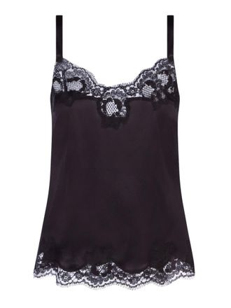 Dolce & Gabbana Black Lace Scoop Neck Top