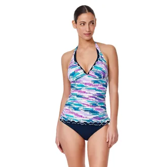 Gottex Canva Tricolore Halter Tankini Top
