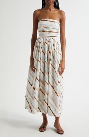 A.L.C. Tara Tie Dye Stripe Strapless Dress in Mint Multi at Nordstrom Rack, Size 10