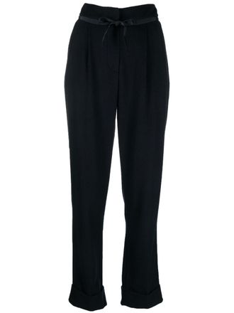 Emporio Armani pleat-straight leg trousers - Blue