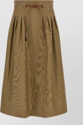 Max Mara cotton high-waist pleated midi skirt
