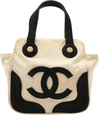 Chanel Pre-owned Handbags, female, Beige, Size: ONE SIZE Pre-owned Canvas Handbag
