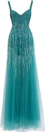 Saiid Kobeisy Crystal Embellished D&eacute;grad&eacute;e Evening Dress