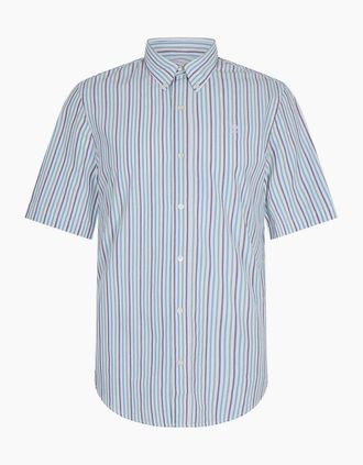 Timberland Mens Timberland Logo Striped Button Down Collar Shirt - White - Size: 42/Regular