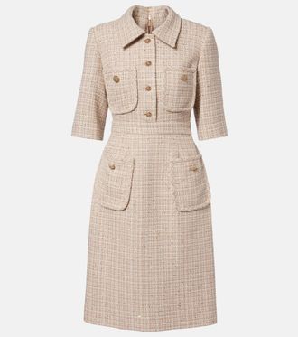 Elie Saab Vestido midi de tweed con lentejuelas