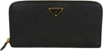 Prada Pre-owned Vintage Long Wallet - Dames - Vintage Accessoires - Zwart - ONE Size - Leer - Vintage