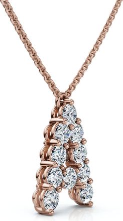Pompeii3 1Ct Diamond Initial A Pendant 14k Gold 18 Necklace Lab Grown 5/8 Tall