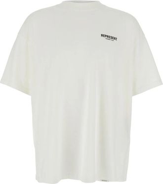Represent Wit Logo T-shirt - Heren - T-shirts - Wit - S - Katoen - Tops
