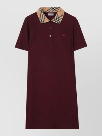 Burberry dress checked collar short sleeves design