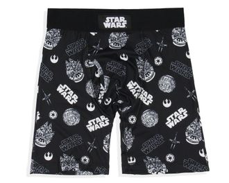 Intimo Star Wars Mens Death Star Millennium Falcon Tag-Free Boxers Underwear Boxer Briefs For Adults, Black, S