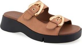 Aerosoles Faith Flatform Slide Sandal in Tan Leather at Nordstrom Rack, Size 7.5