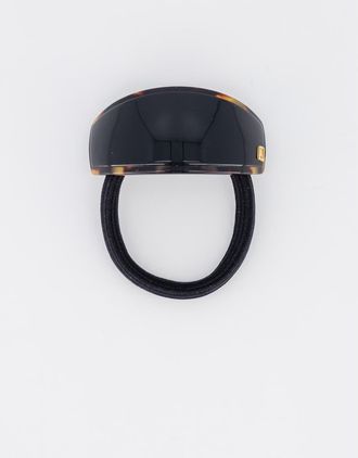 Alexandre de Paris Notre Dame Acetate Hair Tie in Black Tortoise at Nordstrom