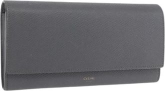 Celine Pre-owned Vintage Long Wallet - Dames - Vintage Accessoires - Grijs - ONE Size - Leer - Vintage