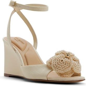 Ted Baker Bridget Ankle Strap Wedge Sandal in Cream at Nordstrom, Size 9.5