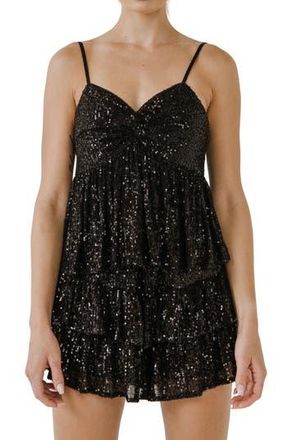endless rose Sequin Camisole in Black at Nordstrom Rack, Size X-Small
