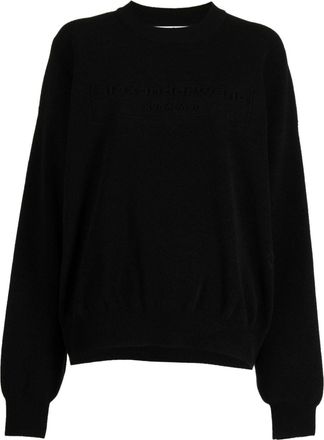 Alexander Wang logo-embroidered ribbed sweater - women - Polyamide/Elastane/Polyester - L - Black