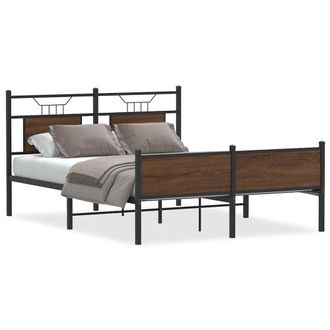 Berkfield Home Bed Frame without Mattress Brown Oak 140x200 cm Engineered Wood