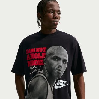 Nike Mens Nike Sportswear Charles Barkley Max90 Short-Sleeve T-Shirt in Black | IW3027-010