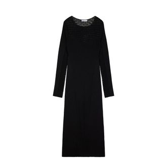 Patrizia Pepe Vestido de punto con efecto encaje - Dresses - Mujer - Negro - XS