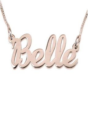 MELANIE MARiE Personalized Nameplate Necklace in Rose Gold Plated at Nordstrom