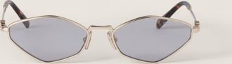 Miu Miu Logo Sunglasses, Woman, Light Gray Lenses