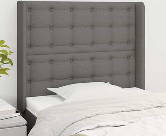 vidaXL Vidaxl Cabecero Con Orejas De Tela Gris Oscuro 93x16x118/128 Cm