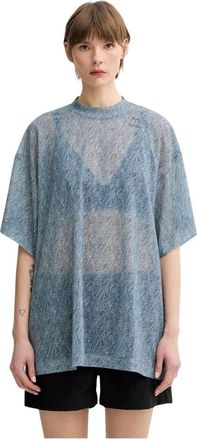 Won Hundred Semi-transparant T-shirt - Dames - T-shirts - Blauw - S - Polyester - Tops
