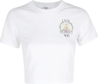 Casablanca White Casa Way Graphic-Printed Cotton T-Shirt