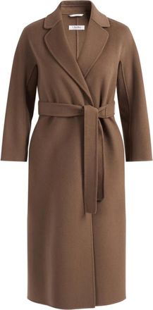 Max Mara Esturia Midi Coat - Dames - Jas met riem - Bruin - 2XS - Wol - Jassen