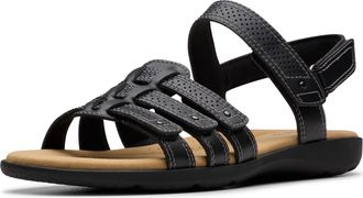 Clarks Womens Elizabelle Kay Sandals, Color Black Leather, Size: 9.5 UK