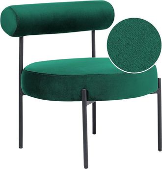 Beliani Sillón terciopelo verde esmeralda
