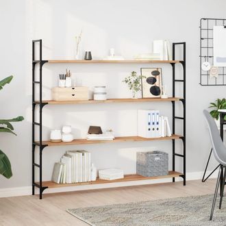 Berkfield Home Floating Shelves 2 pcs 140x20x2 cm Oil Finished Solid Wood Acacia in Brown | Size: 140 x 20 x 2 cm