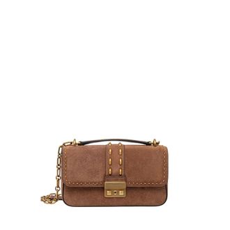 Michael Kors Cross Body Bags, female, Brown, Size: ONE SIZE Tribeca Small Studded Suede Shoulder Bag