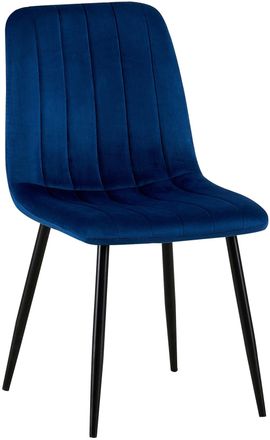 Clp Silla de comedor con asiento en Terciopelo Azul