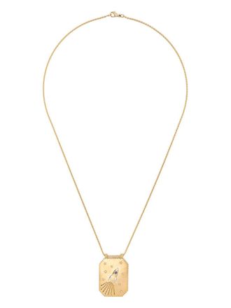 Marie Lichtenberg Collana Love You in oro giallo 18kt con zaffiri e diamanti