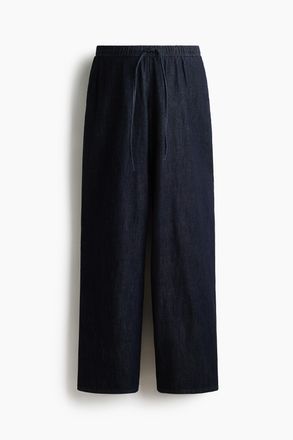 H&M MAMA Denimhose mit Kordelzug - Marineblau