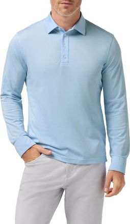 Mizzen+Main Harper Long Sleeve Polo in Cloud Blue at Nordstrom, Size Xx-Large
