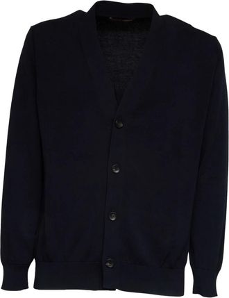 FILIPPO DE LAURENTIIS V-neck Cardigan - Heren - Vesten - Blauw - XL - Truien & Vesten