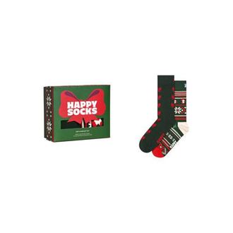 Happy Socks giftbox sokken Knit And Bow - set van 2 donkergroen