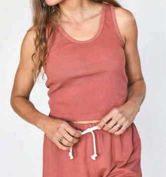 perfectwhitetee Blondie Tank In Rose Flower