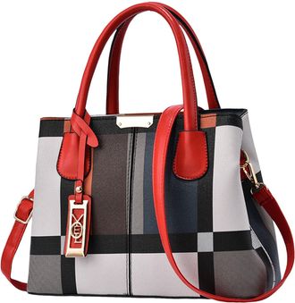 Generic Stylish Womens Messenger Bag Large Capacity European Design Casual Daily Use Shoulder Crossbody Purse For Travel Work And Outings (Red, One Size)