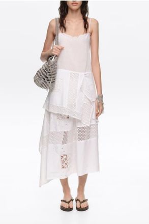 Bimba & Lola Embroidered Asymmetric Handkerchief Hem Top in White at Nordstrom, Size X-Small