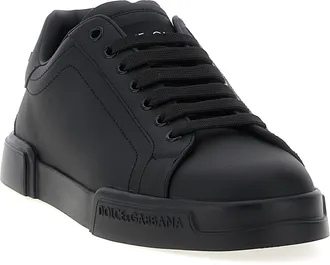 Dolce & Gabbana Mens Black Calfskin Low Top Sneakers
