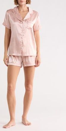 Tart Dixie Floral Satin Shorts Pajamas in Plum Blossom-Mauv at Nordstrom Rack, Size X-Large