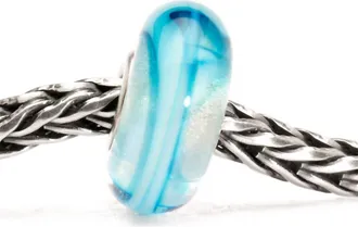 Trollbeads Womens Ribbon Glass Bead Charm In Turquoise