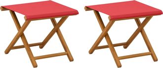 vidaXL Silla De Terraza 2 Pcs Madera De Eucalipto Maciza Rojo Vidaxl