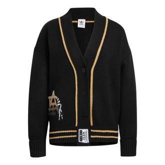 adidas (WMNS) adidas Originals Clover Knitted Cardigan Sweater Black HS9523