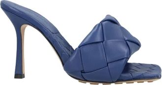 Bottega Veneta Leather sandals - Dames - Muiltjes - Blauw - 38 1/2 EU - Schoenen