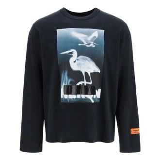 Heron Preston Censored Heron Long-Sleeve T-shirt Black White HMAB026S23JER0011001
